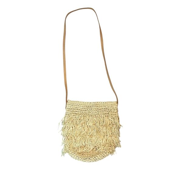 Cocobelle Straw Raffia Fringe Crossbody Handbag Tropical Beach Vacation Boho - Picture 1 of 5